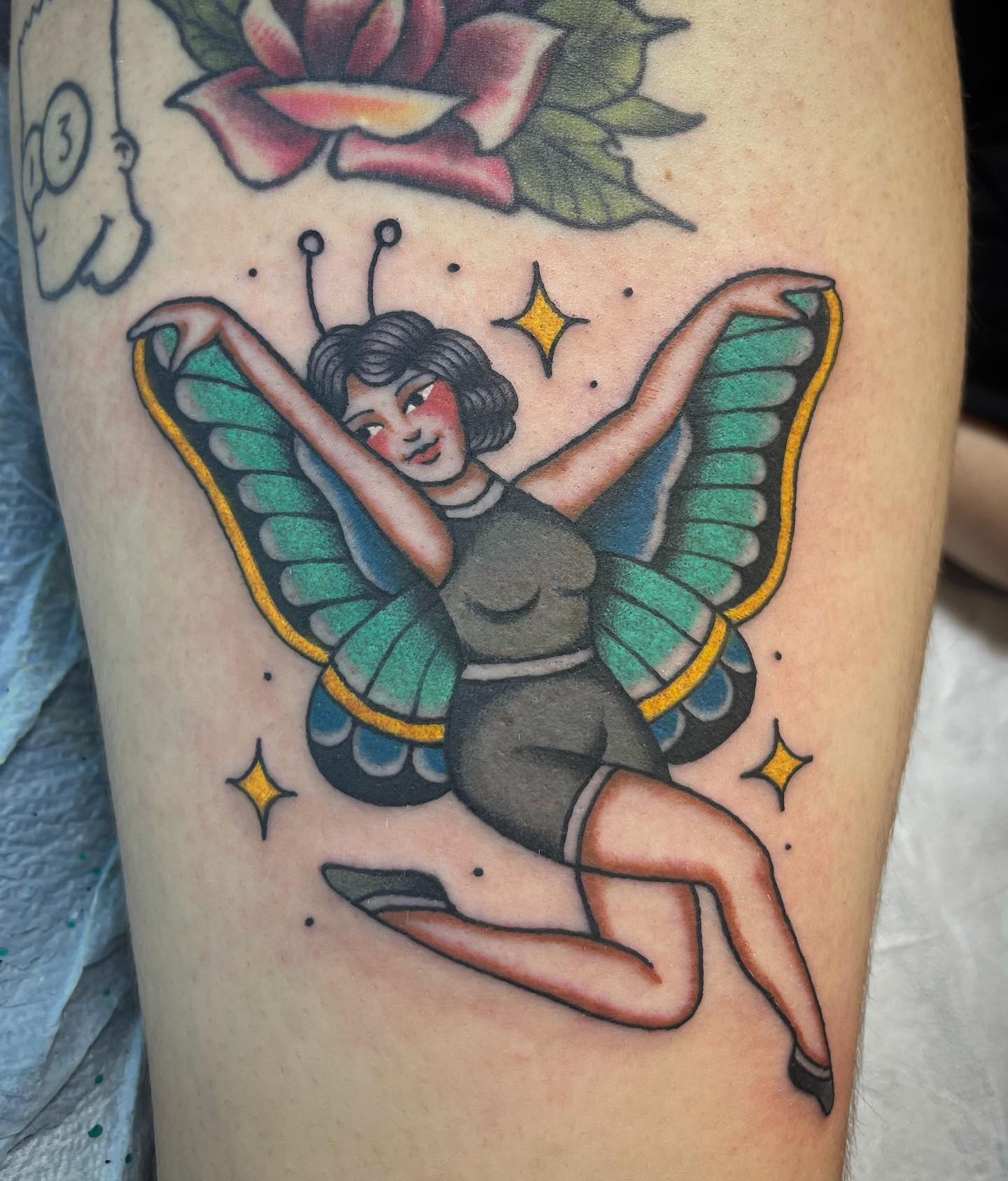 Flower Fairy Tattoo Ideas Done In The American Traditional Style