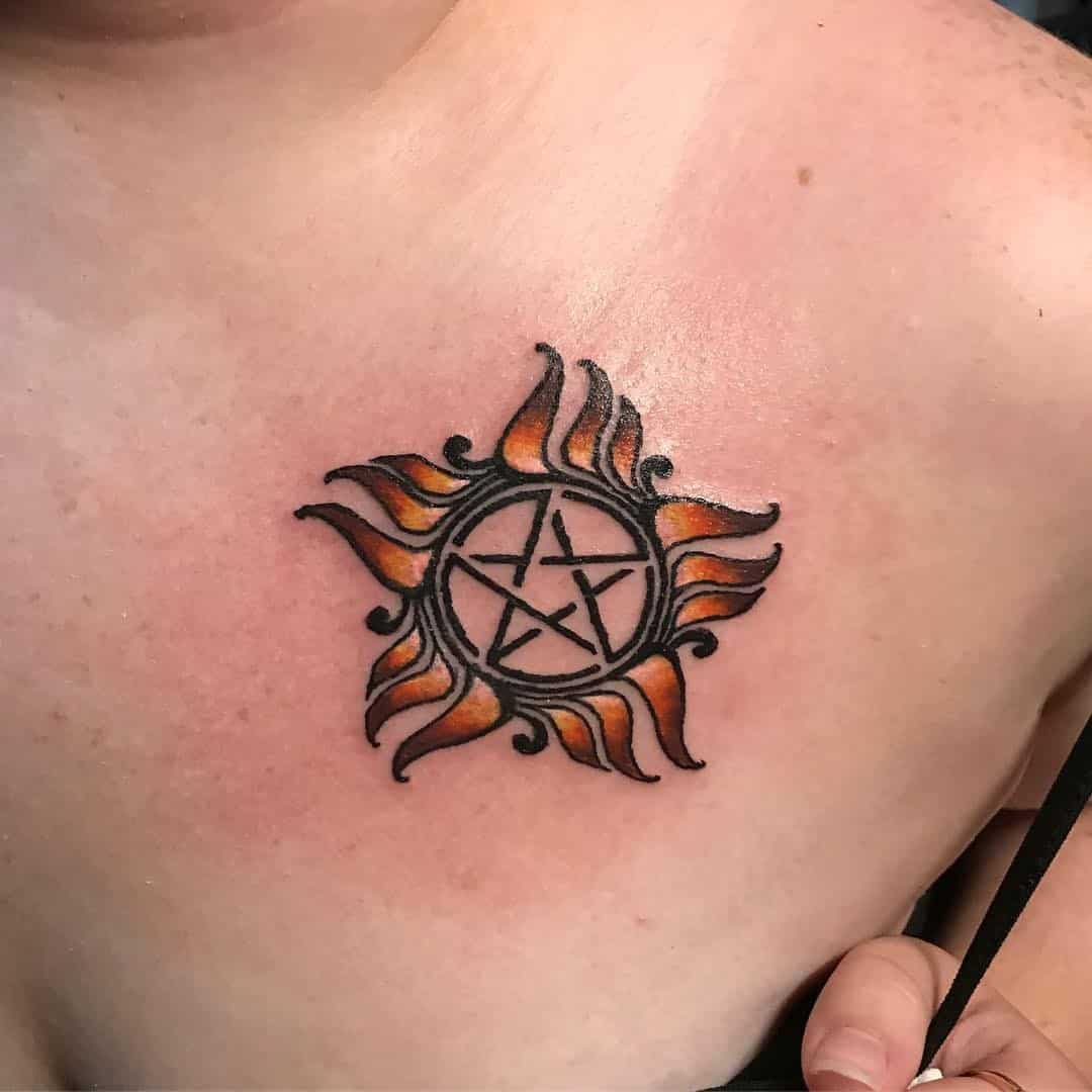 Supernatural Anti Possession Symbols Over Chest