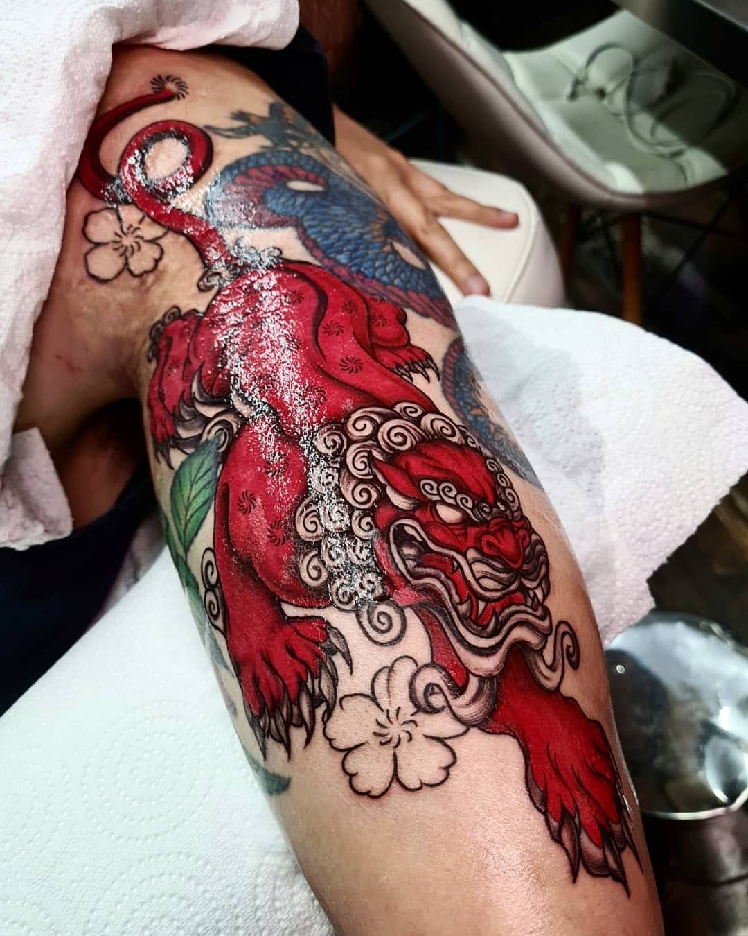 Japanese Lion-Dog Tattoo