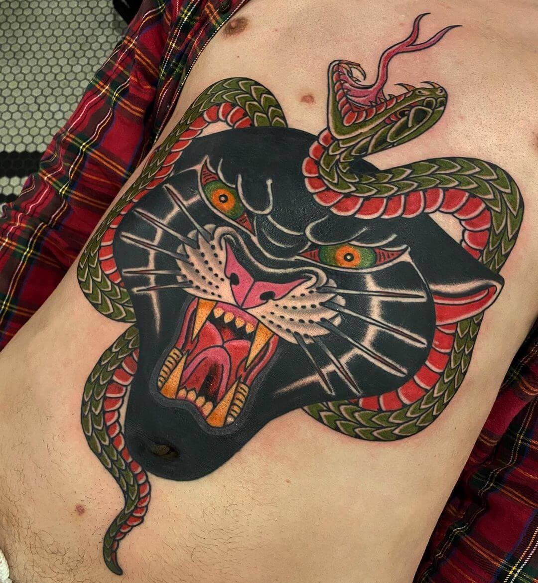 Snake And Panther Tattoo