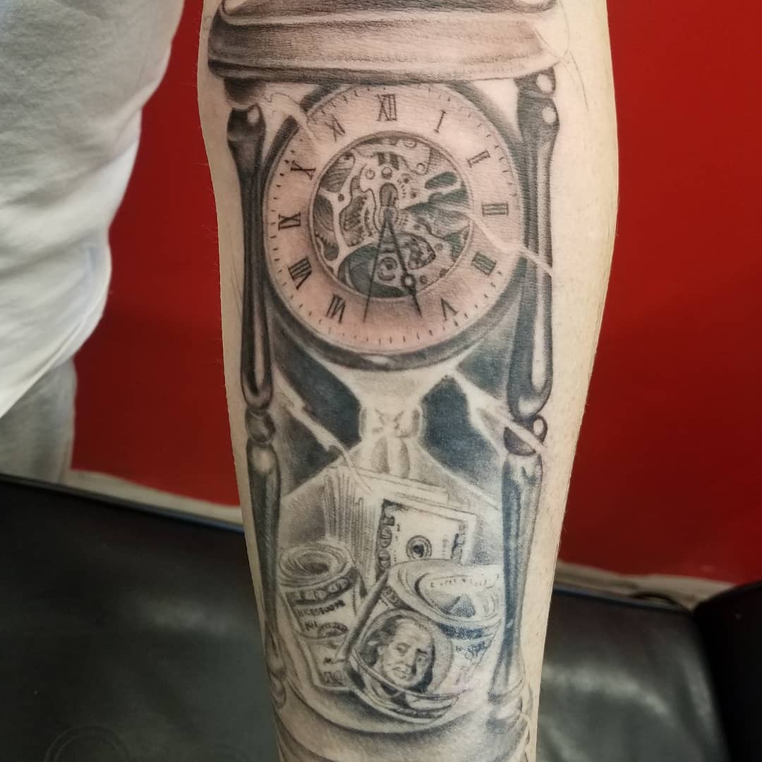 Classic Time Is Money Tattoo