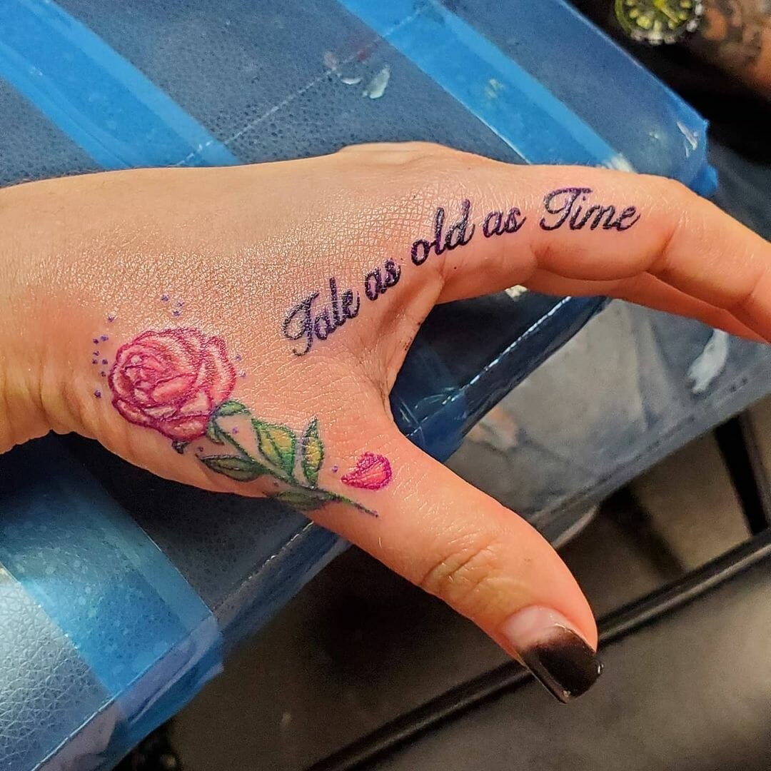 Tale As Old As Time Beauty And The Beast Rose Tattoo