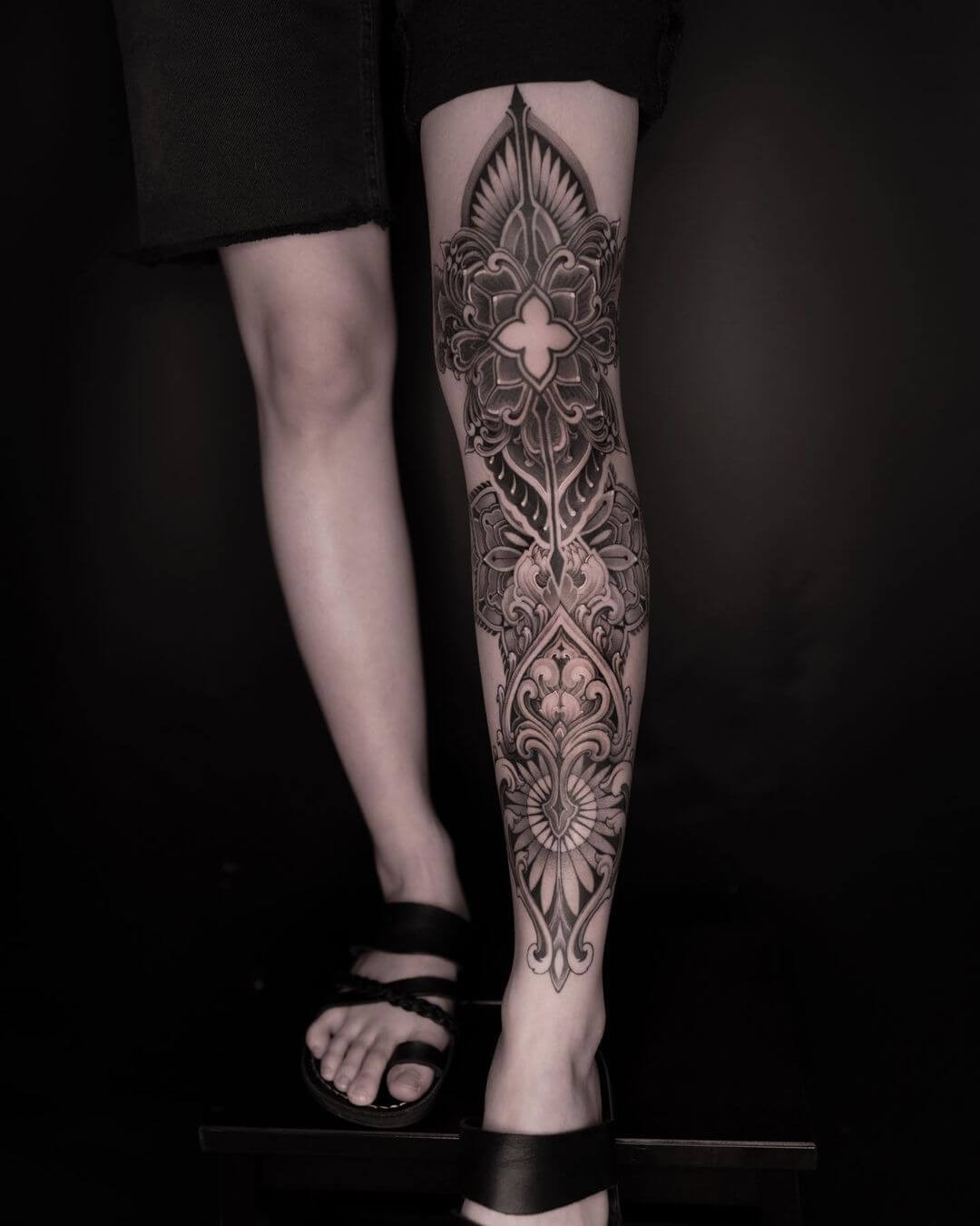 The Amazing Mandala Leg Sleeve Tattoo