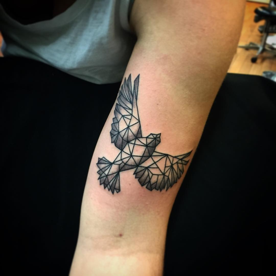 Geometric Bird Tattoo