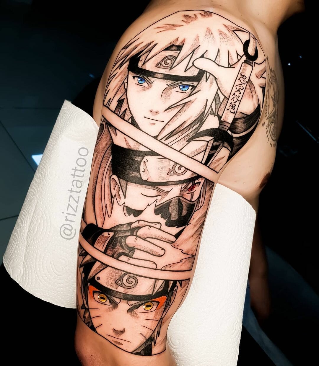 The Minato X Naruto X Kakashi Arm Tattoo