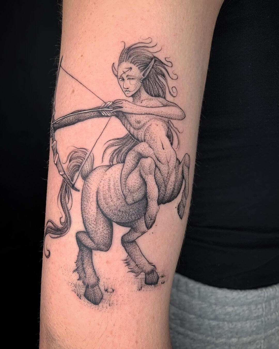 Half Man Sagittarius Tattoo For Sagittarius Men