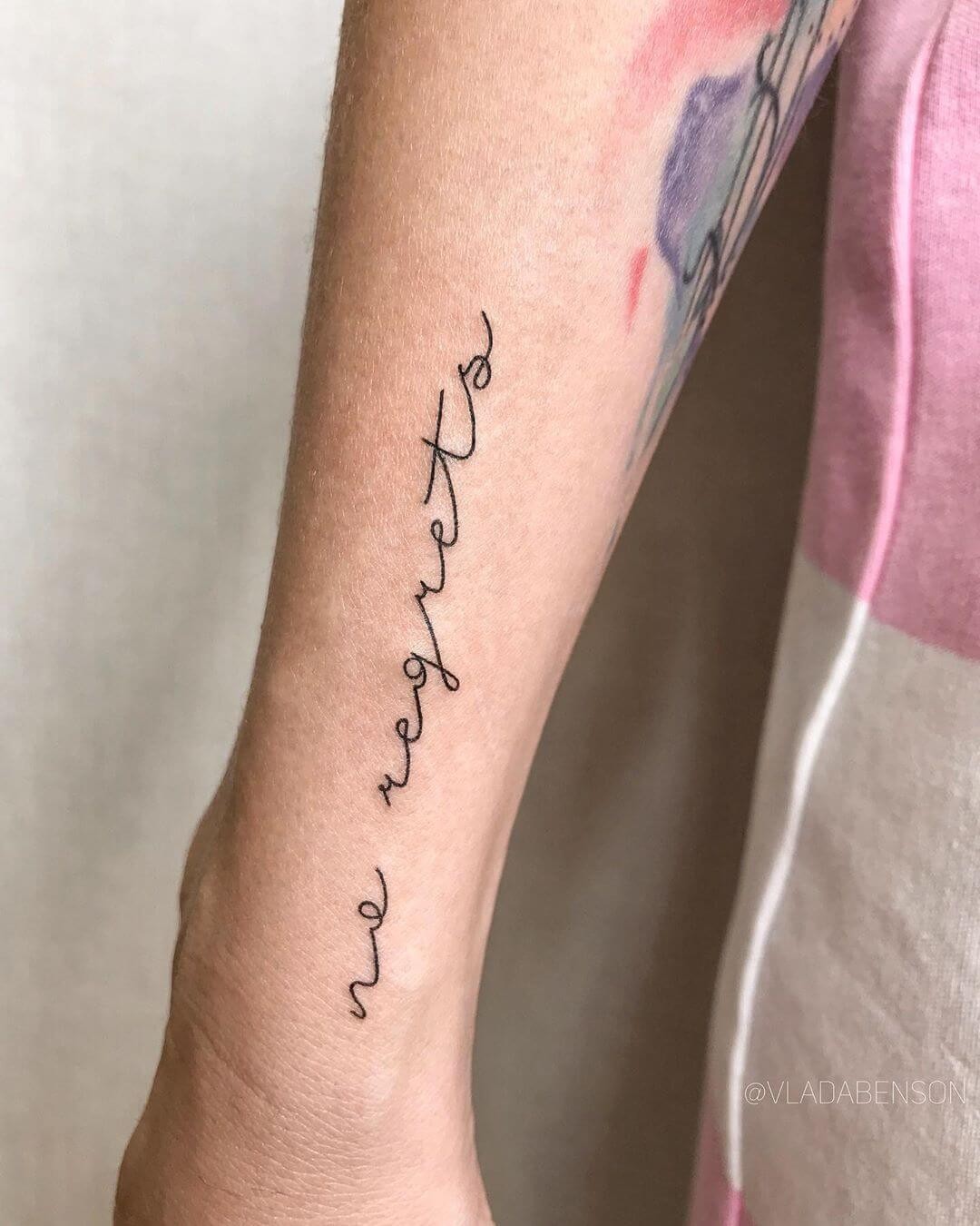 We re The Millers No Regrets Tattoo Inspired Elegant Cursive Ink You’ll Love On Arm