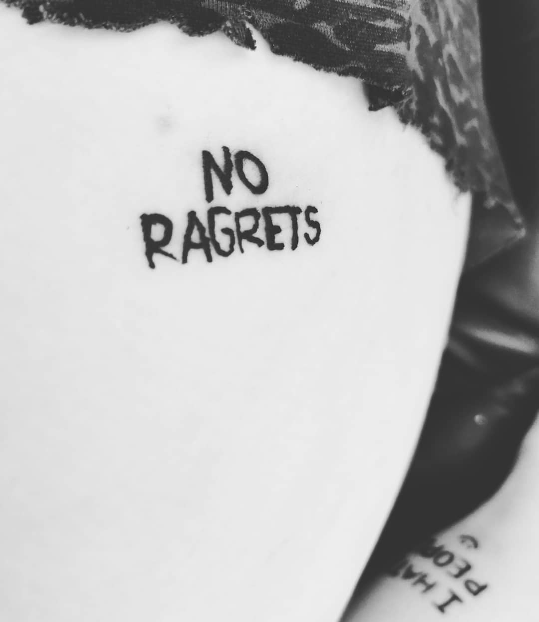 First Time No Ragrets Tattoo Funny Font Black Ink Tattoos To Get On Your Back