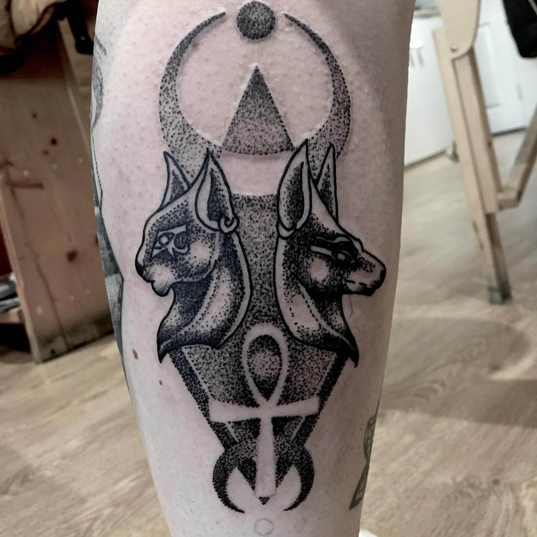 Anubis and Bastet Tattoo