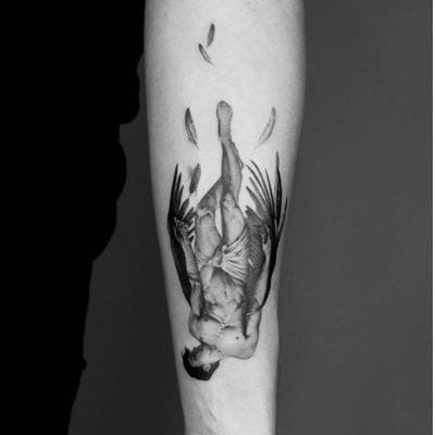 A Complex Graphic Icarus Tattoo