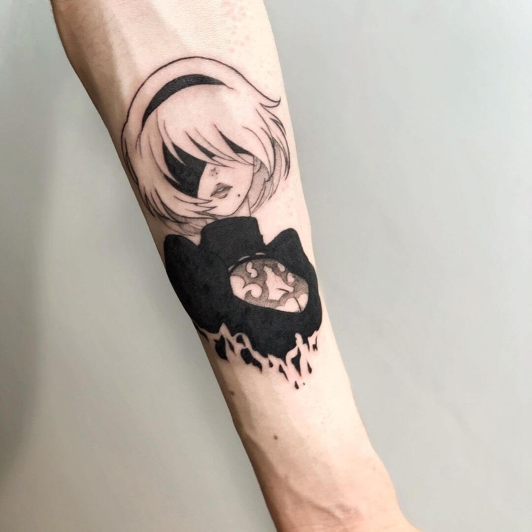 Minimalistic Nier Automata Tattoo