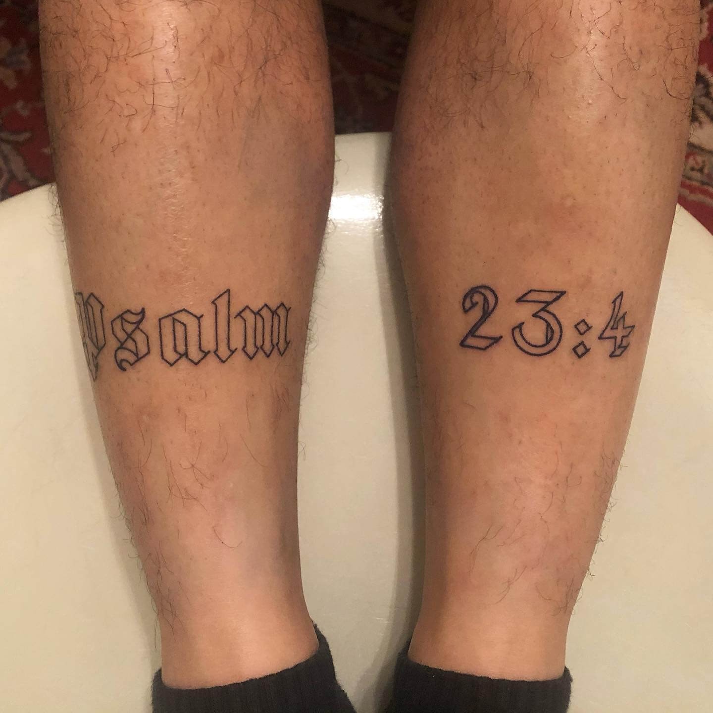 Shin Psalm 23 Tattoo