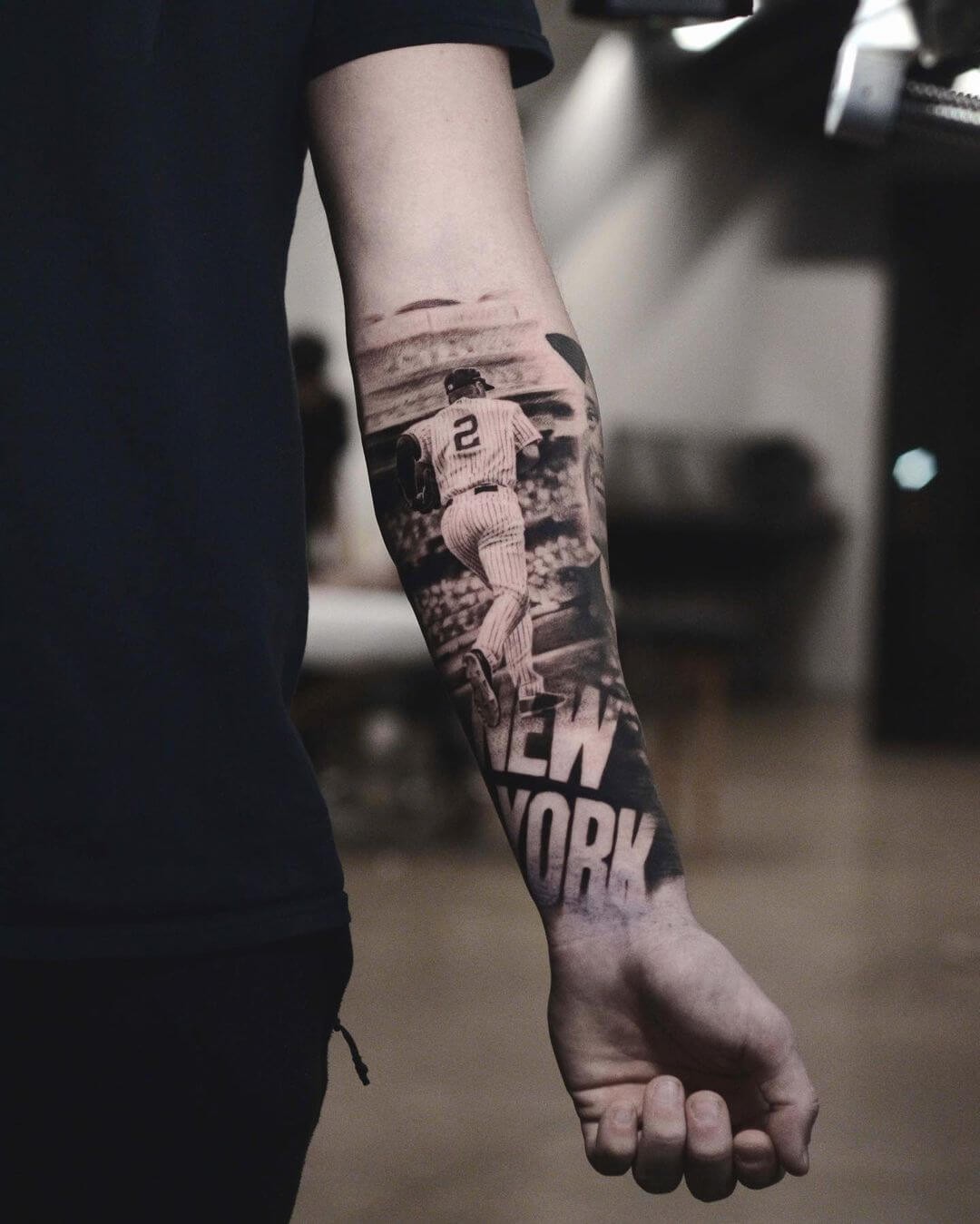 Hyper-Realistic Baseball Sleeve Tattoos