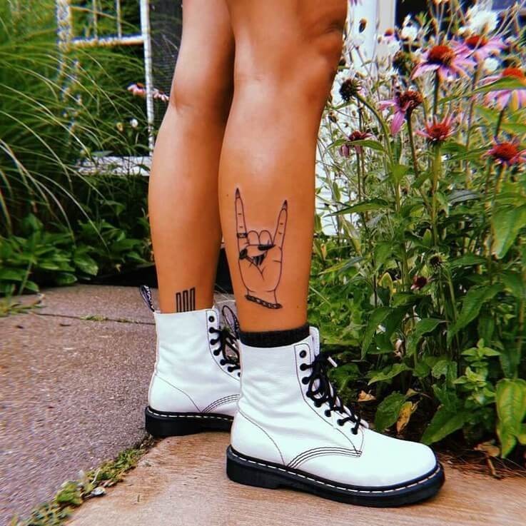 Simple Punk Design On Leg