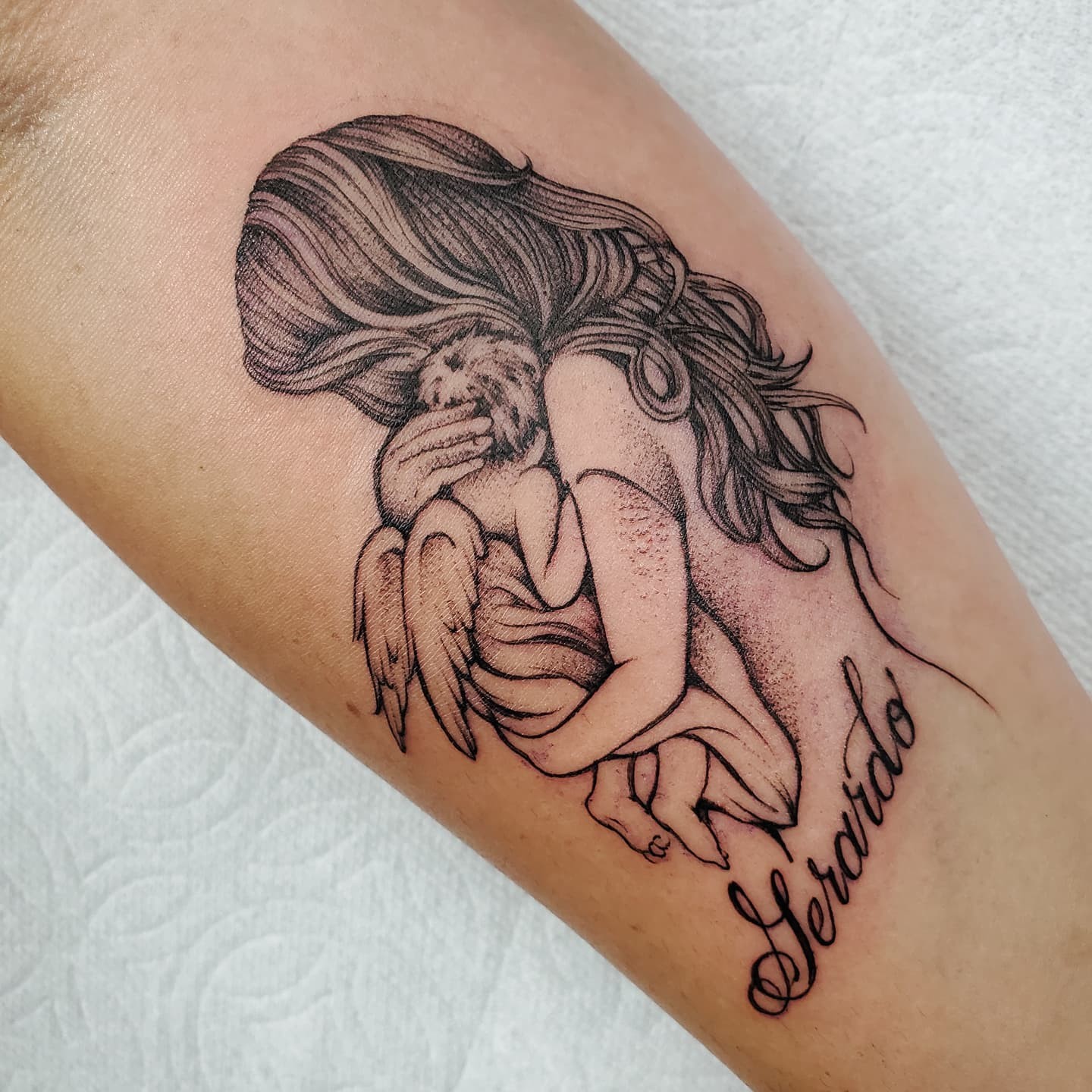 Mother And Child Good Memorial Tattoo