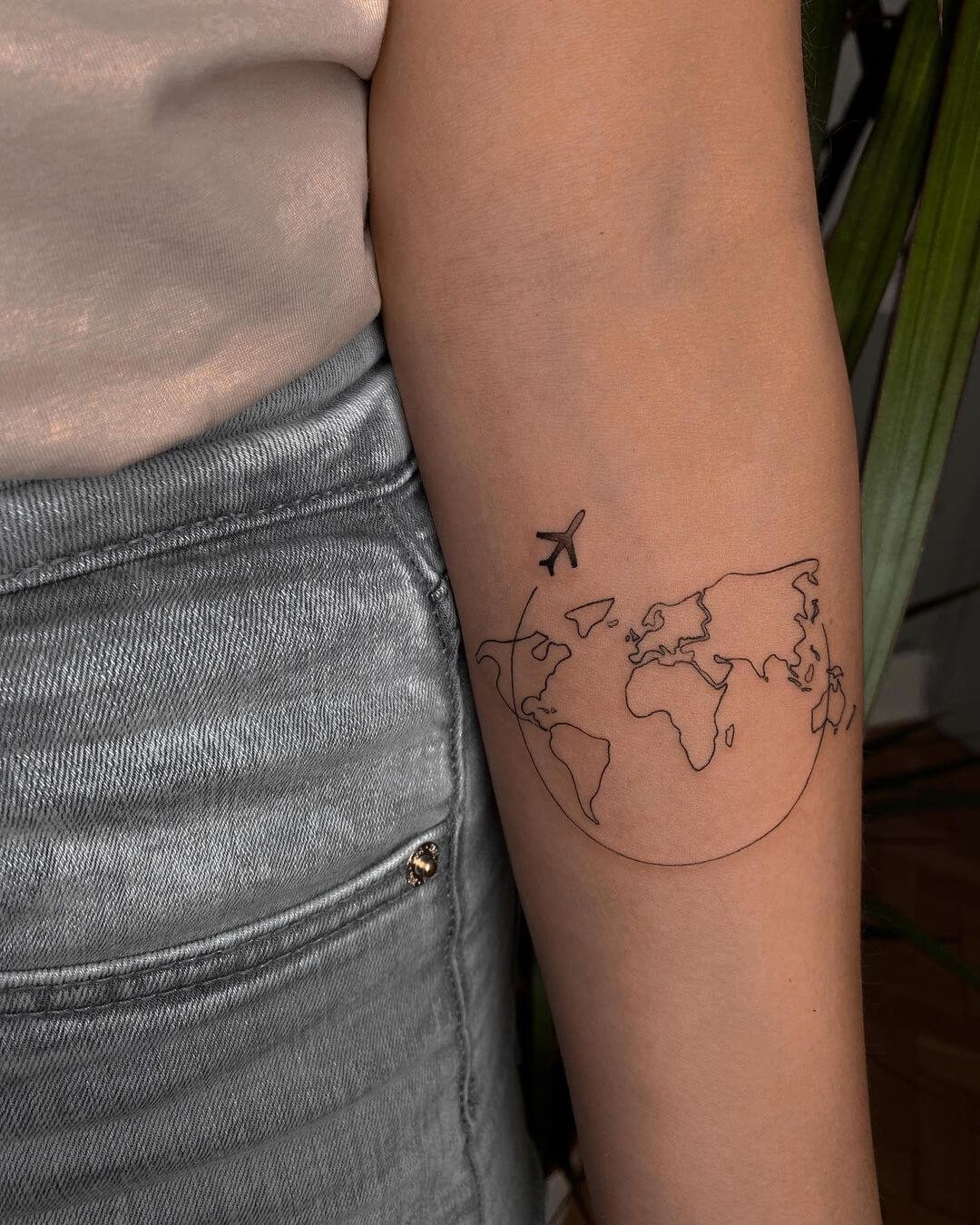 Aircraft Map Tattoo