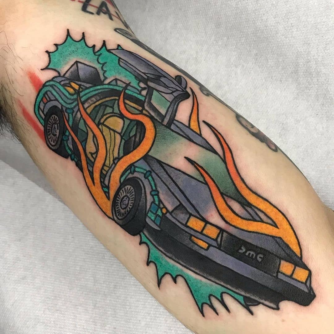 Colourful Car Tattoo Design For The Vibrant Personalities