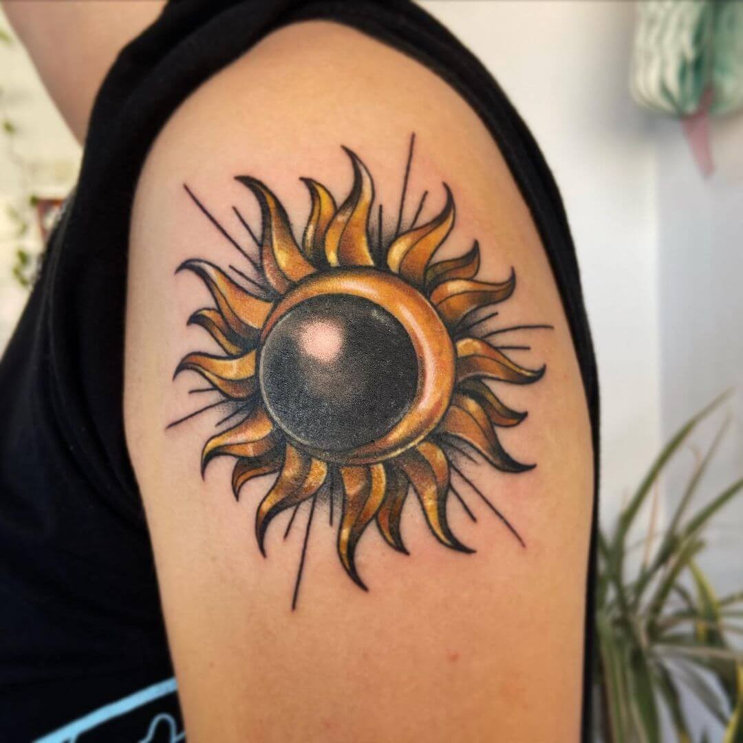 Cool Meaningful Tattoo Of An Eclipse