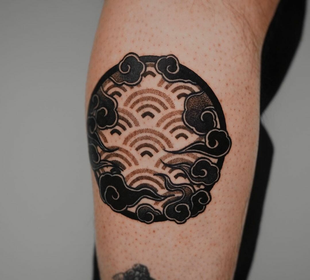 Circular Black Cloud Tattoo