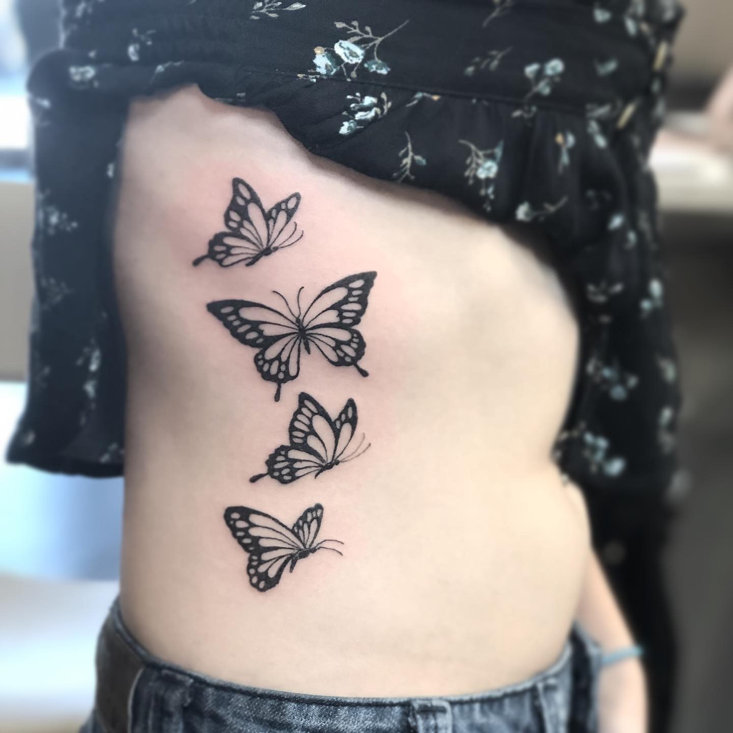 Designs With Multiple Butterflies For A Tattoo To For The Side Of Your Body