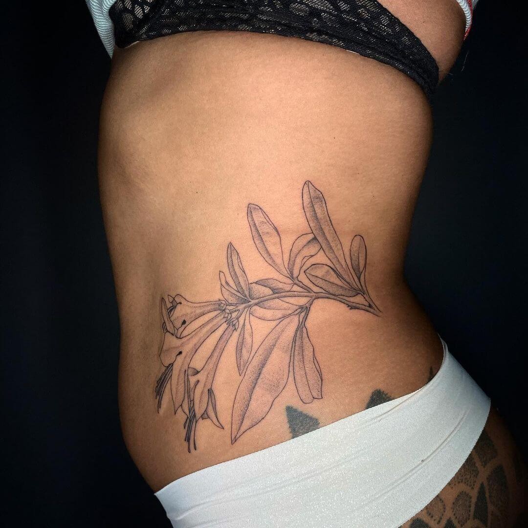 Stomach Side Piece Honeysuckle Tattoo