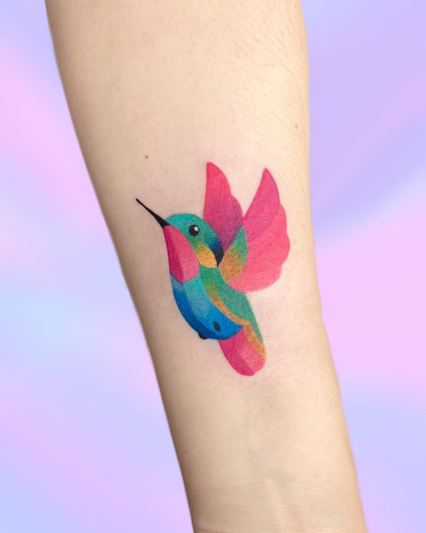 Watercolor Hummingbird Tattoo