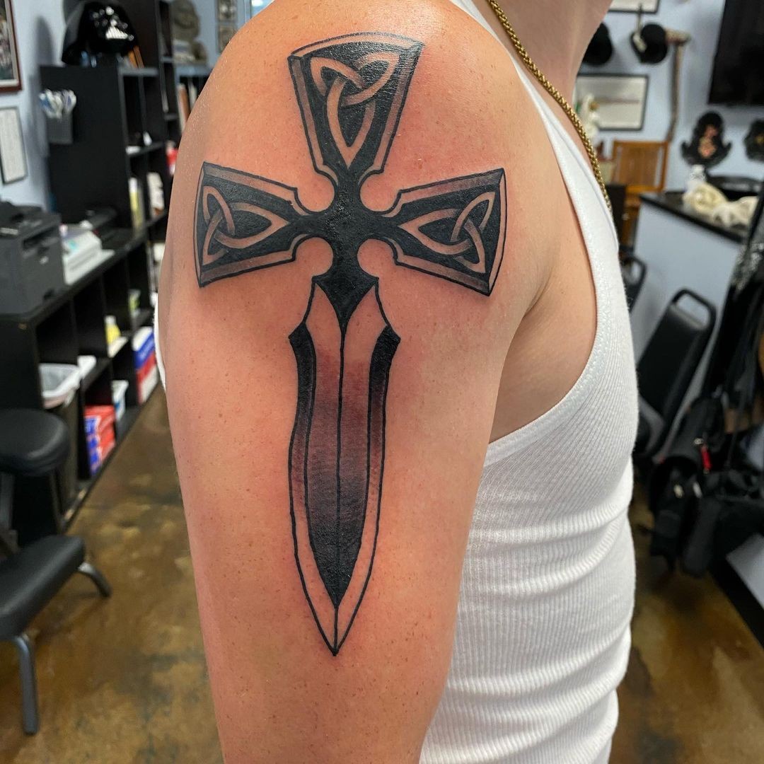 Dagger Celtic Cross Tattoo