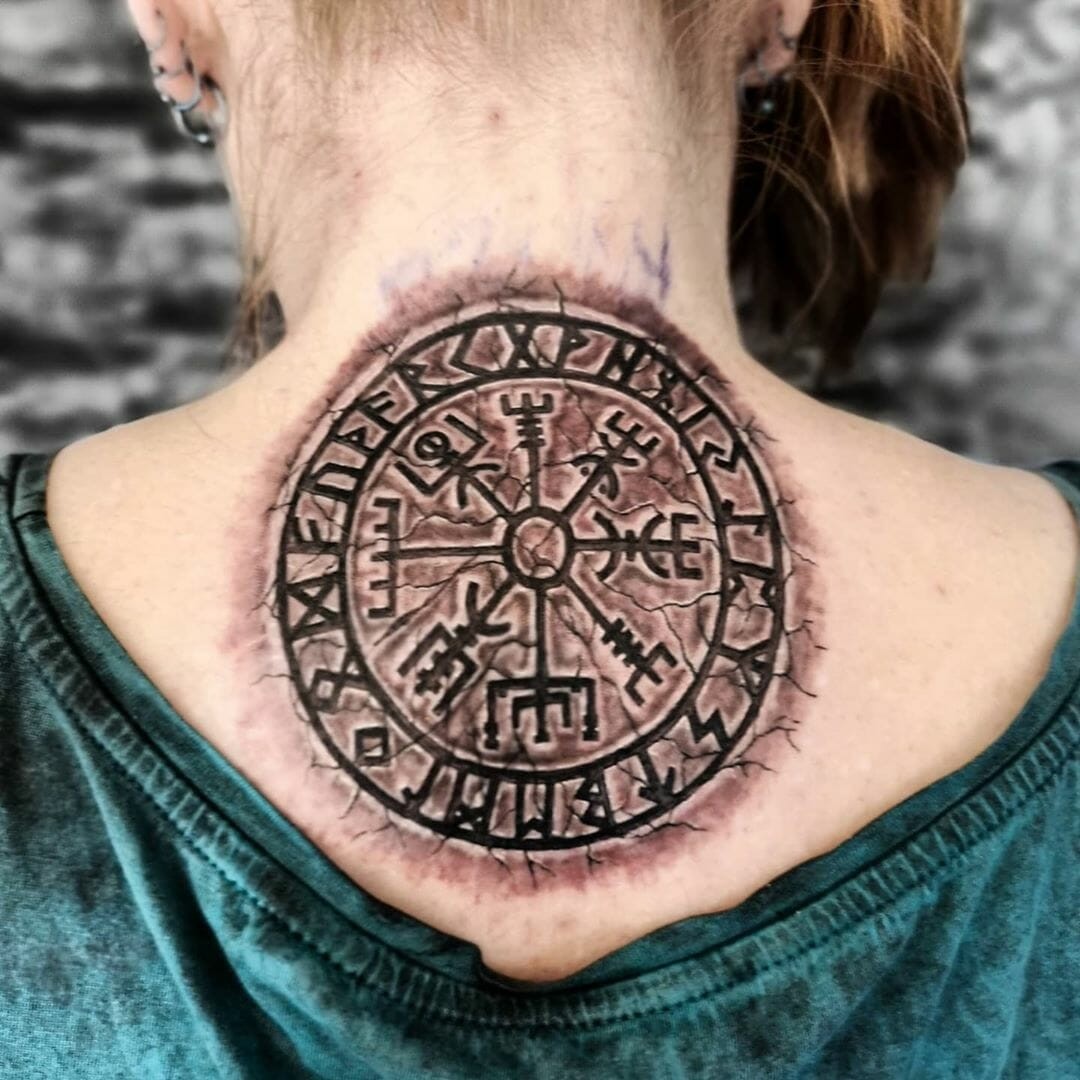 3d Compass Tattoo