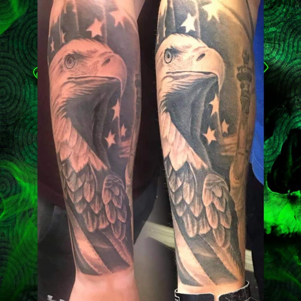 The American Traditional Bald Eagle Tattoo