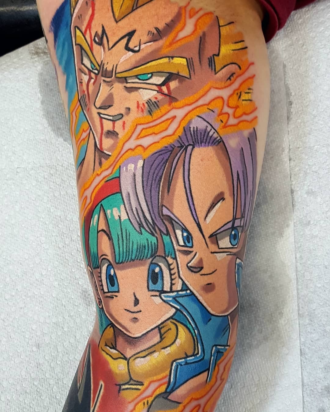 Colorful Dragon Ball Z Tattoo Goku