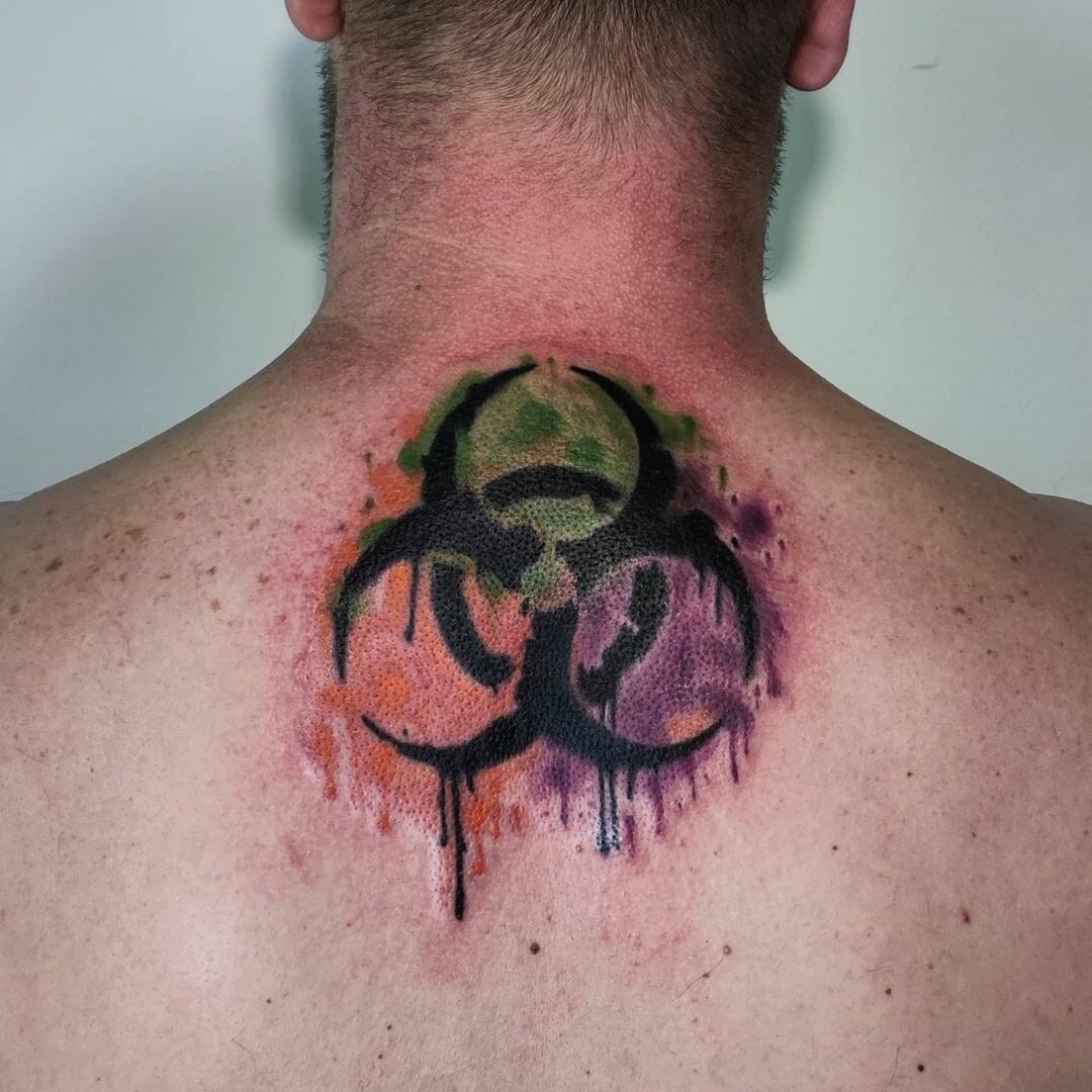 Multicolour Biohazard Tattoo