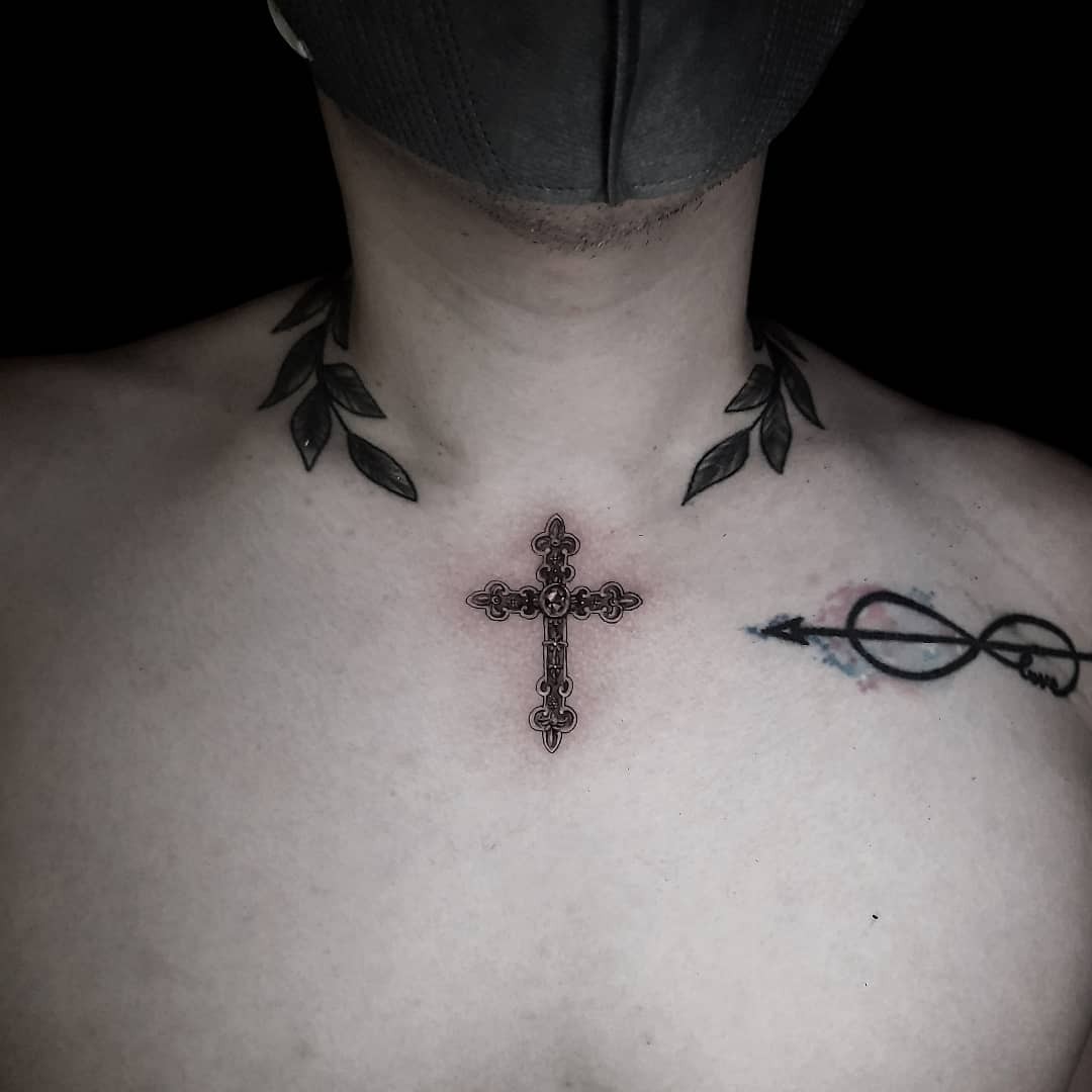 The Small Cross Pendant Tattoo Of Gothic Essence