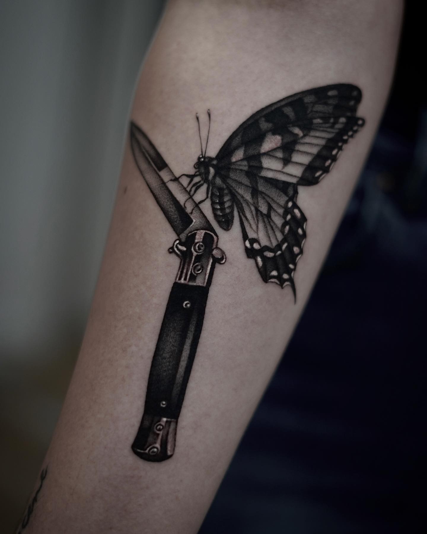 Butterfly Knife Tattoo