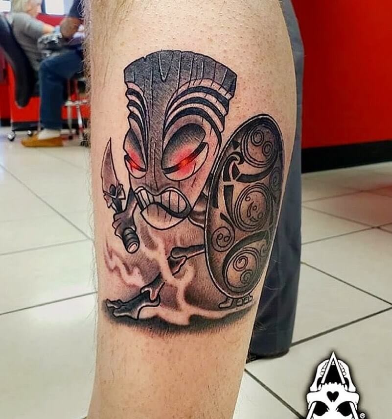 Angry Samurai Tiki Tattoo