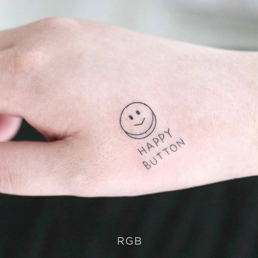 Adorable And Cheerful Button Tattoo Ideas