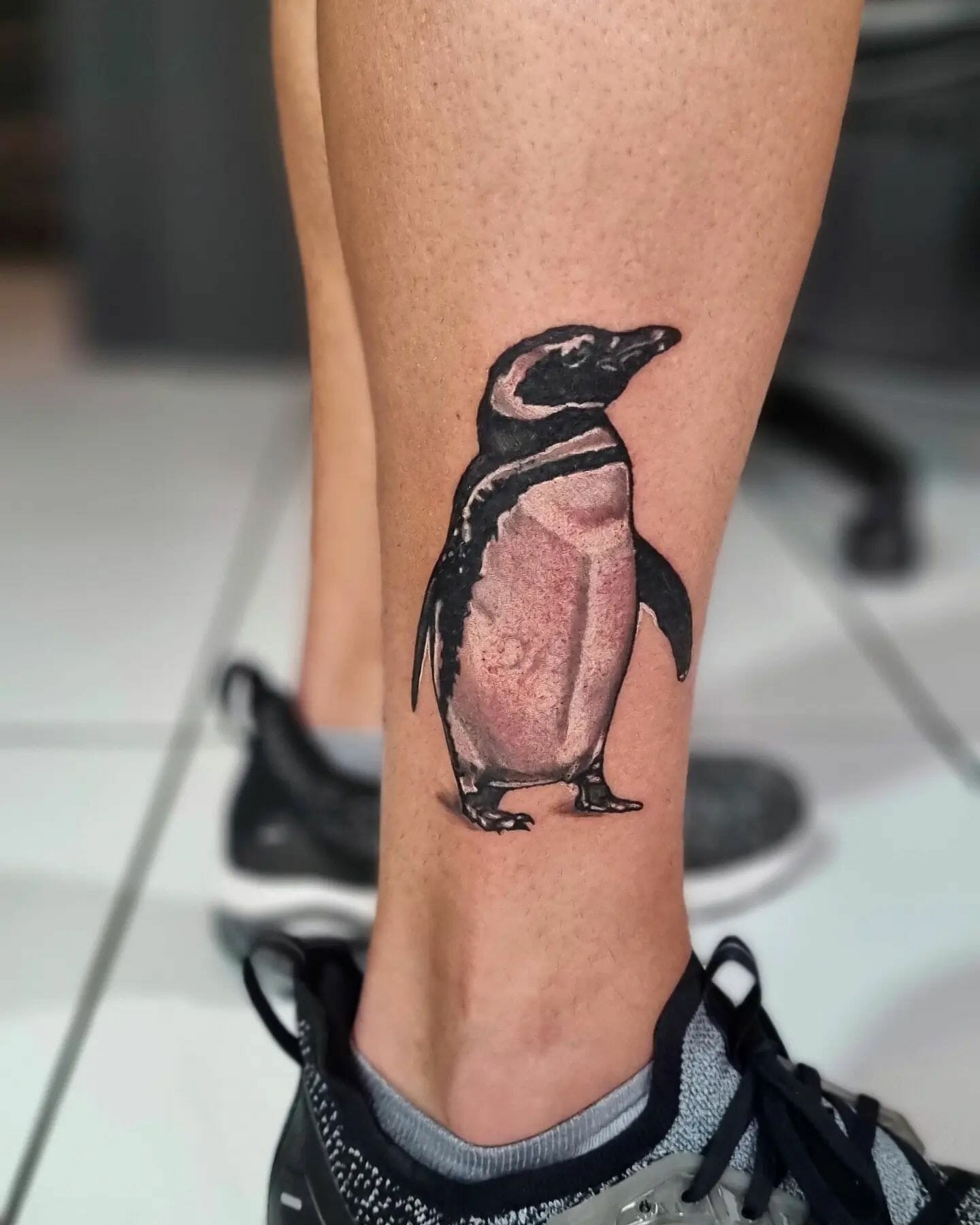 Realistic Penguin Tattoo