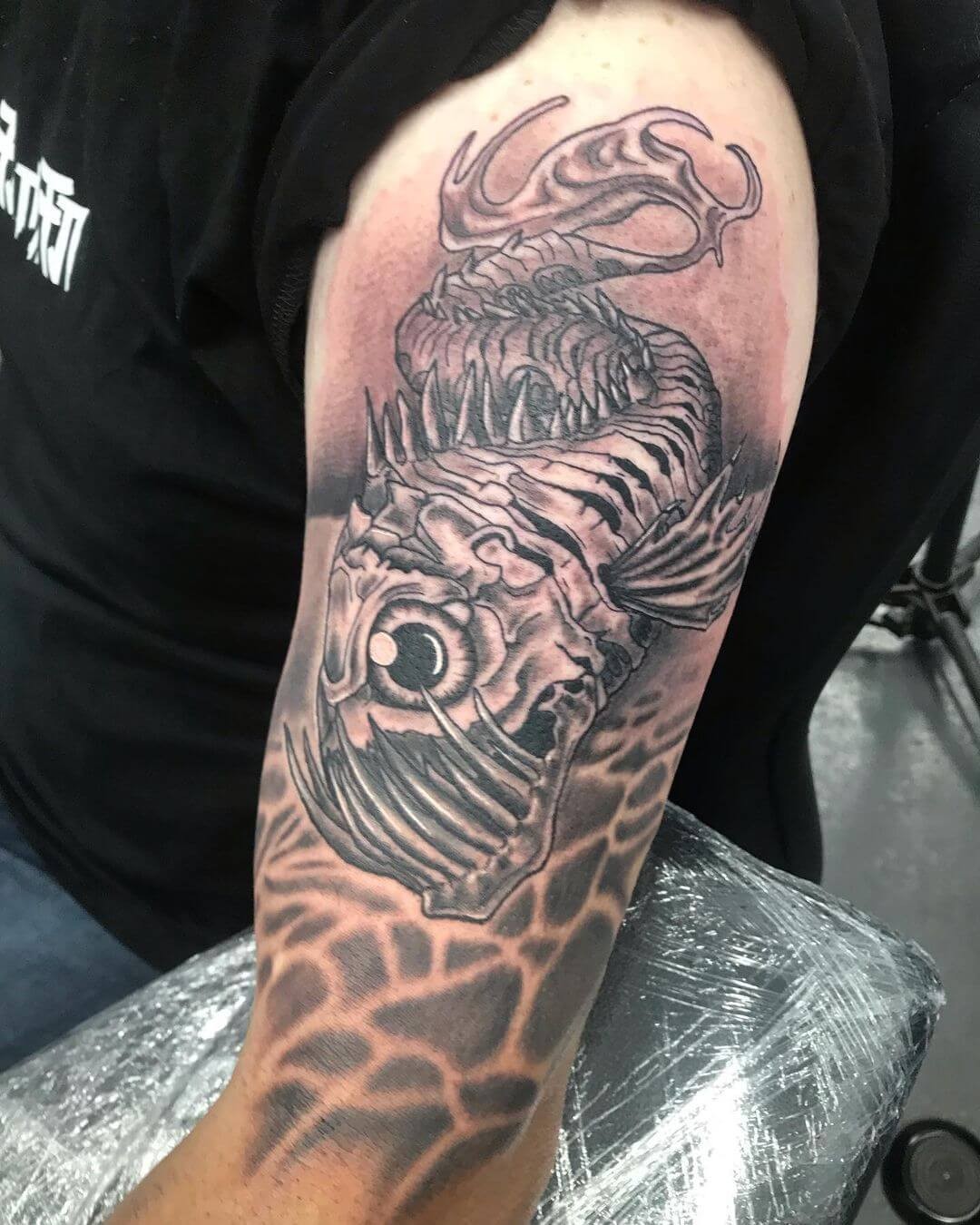 The Coolest Ever Angler Fish Skeleton Tattoo