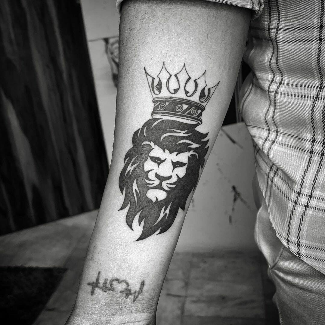 Lion With A Crown Tattoo