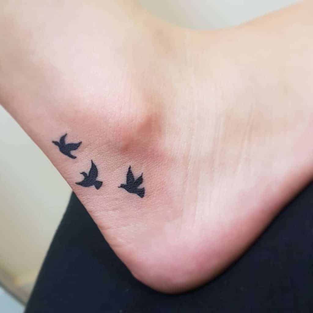 Bird Tattoos On Ankle