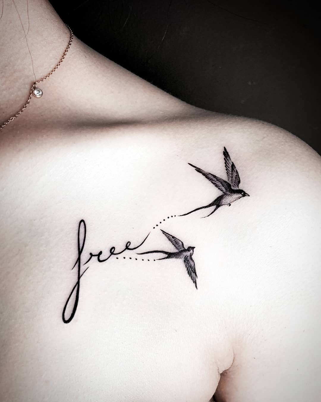 Minimal Free Bird Tattoo