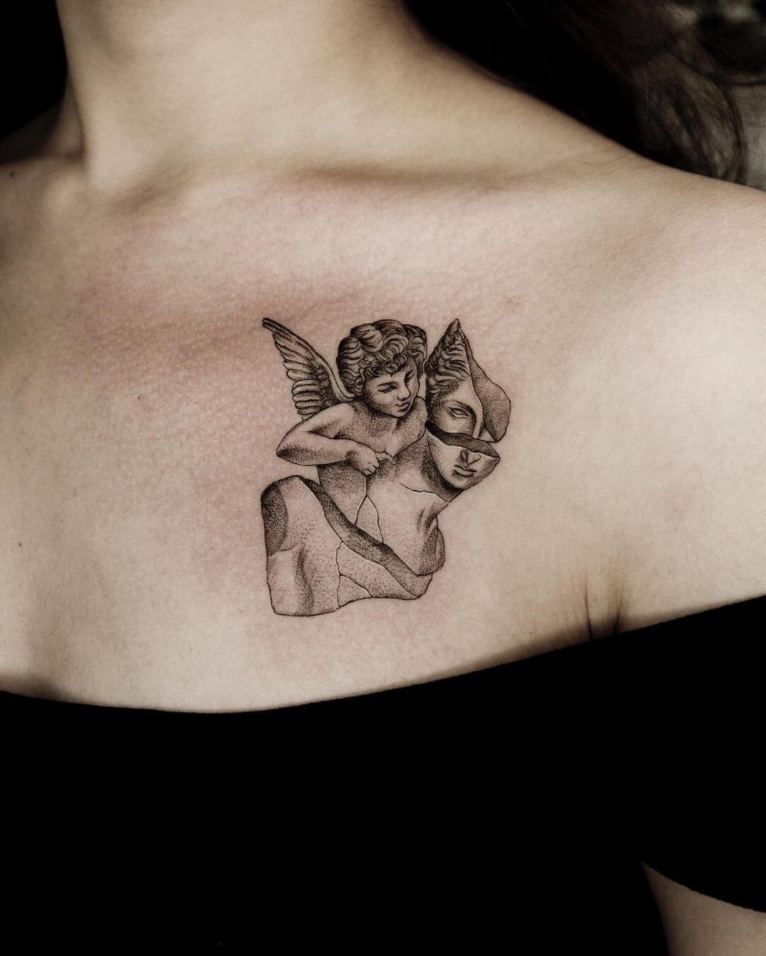 Marble Sculpture Tattoos That Are Easy To Place Anywhere