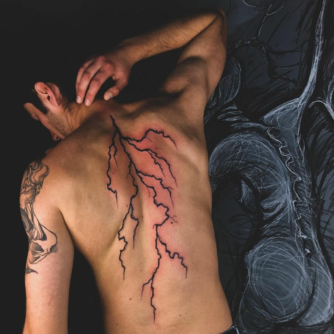 Back Lightning Tattoo