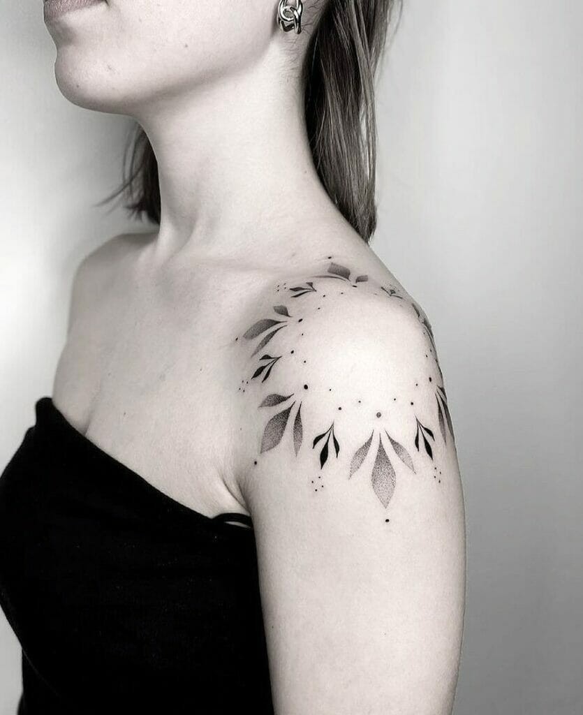 Elegant Shoulder Crown Tattoo