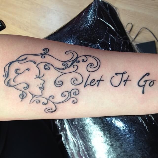 Blackline Let It Go Forearm Tattoo