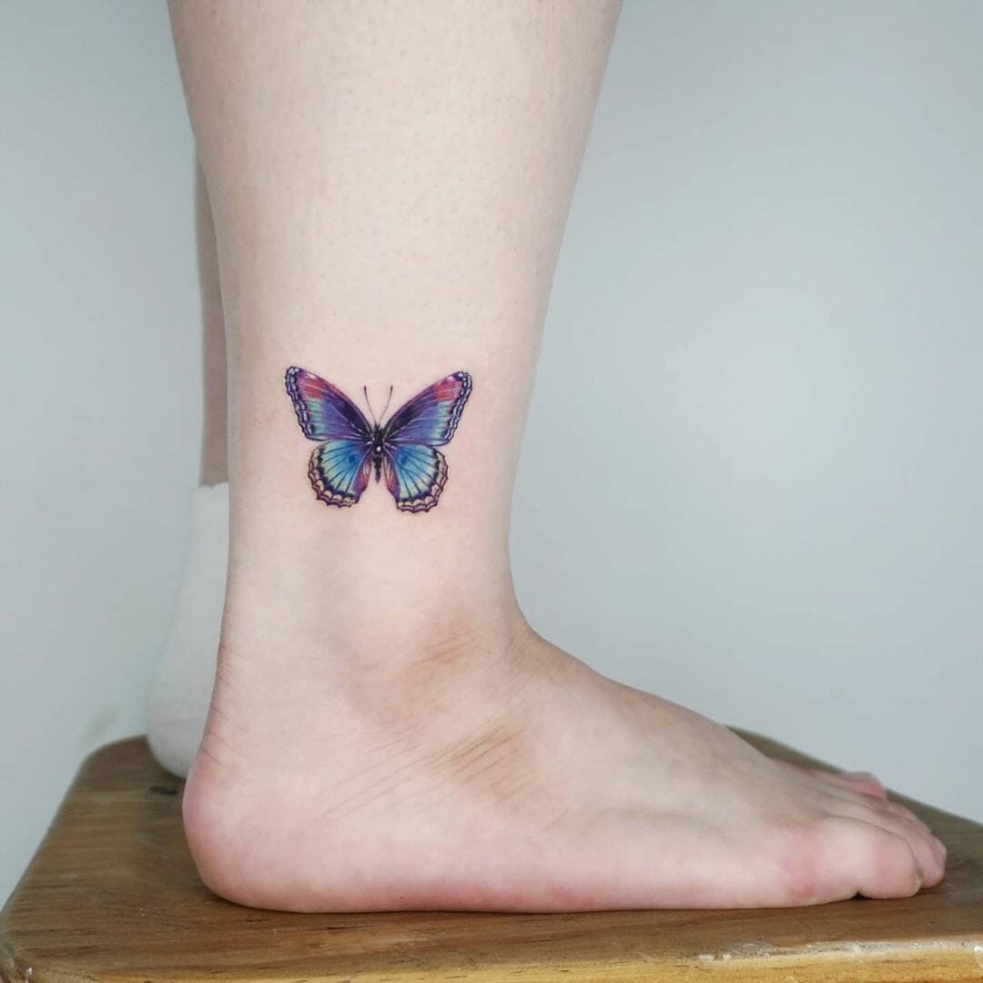 Amazing Butterfly Tattoo For The Leg