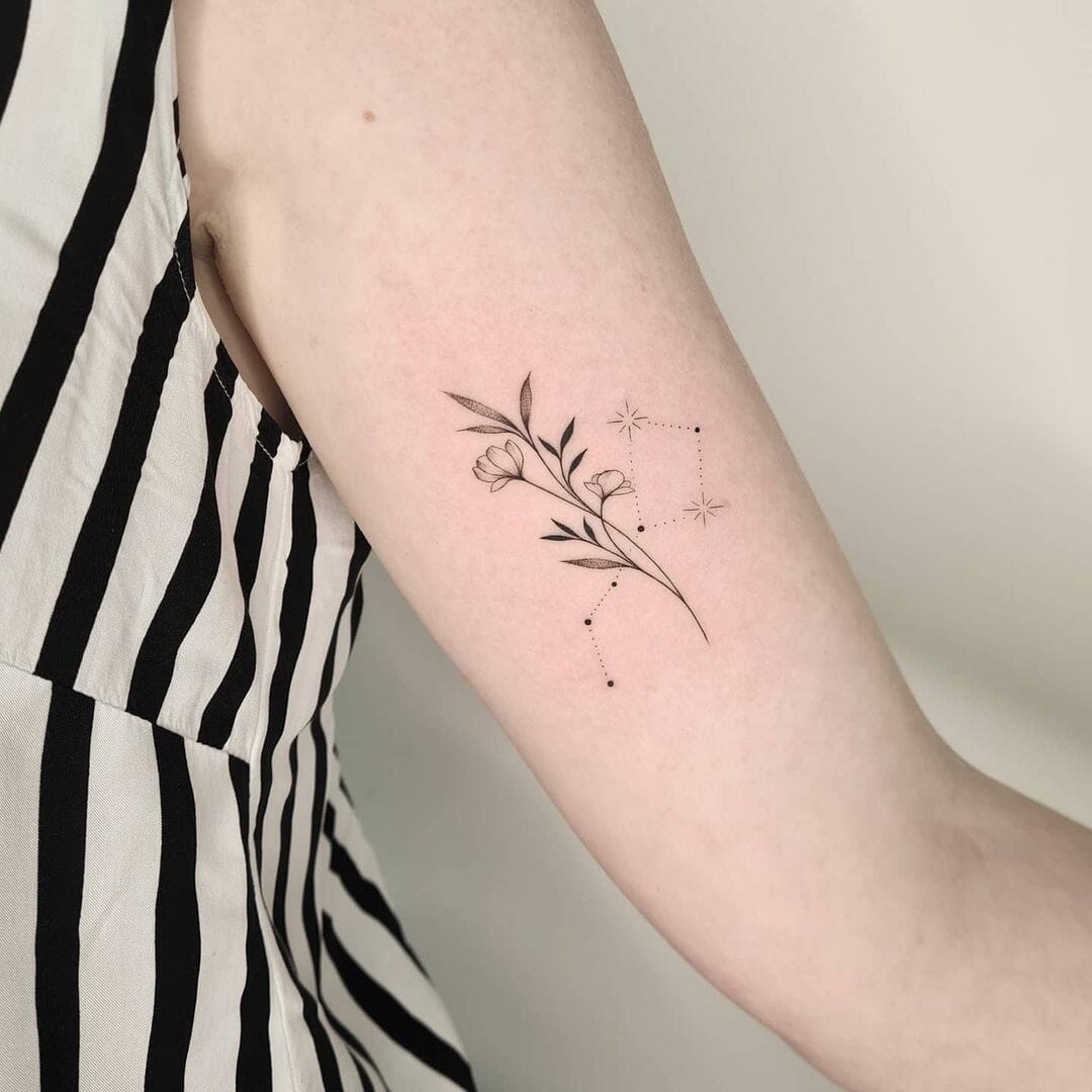 Floral Big Dipper Tattoo