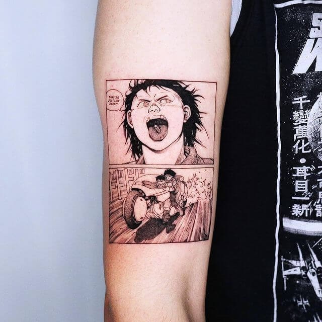 Kaneda Eating Ramen Tattoo