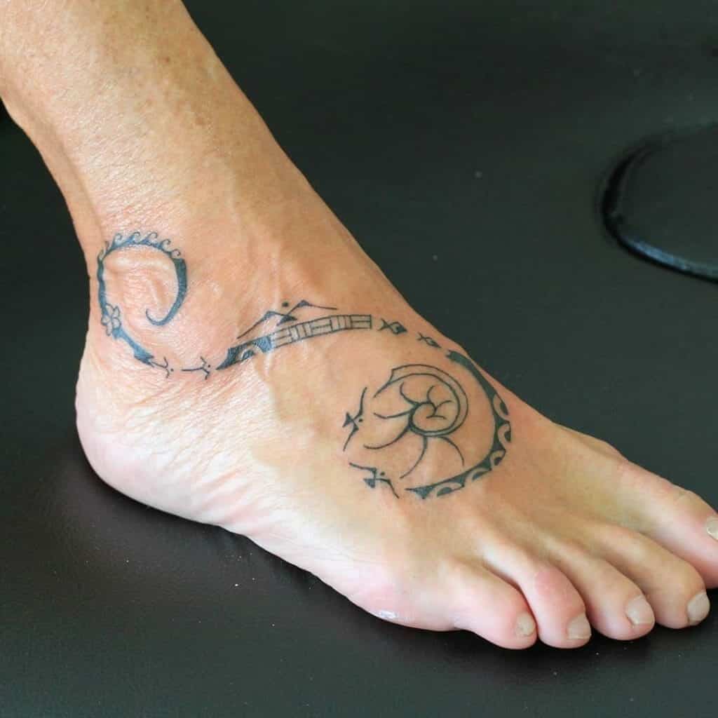 Wave Ankle Tattoo Designs