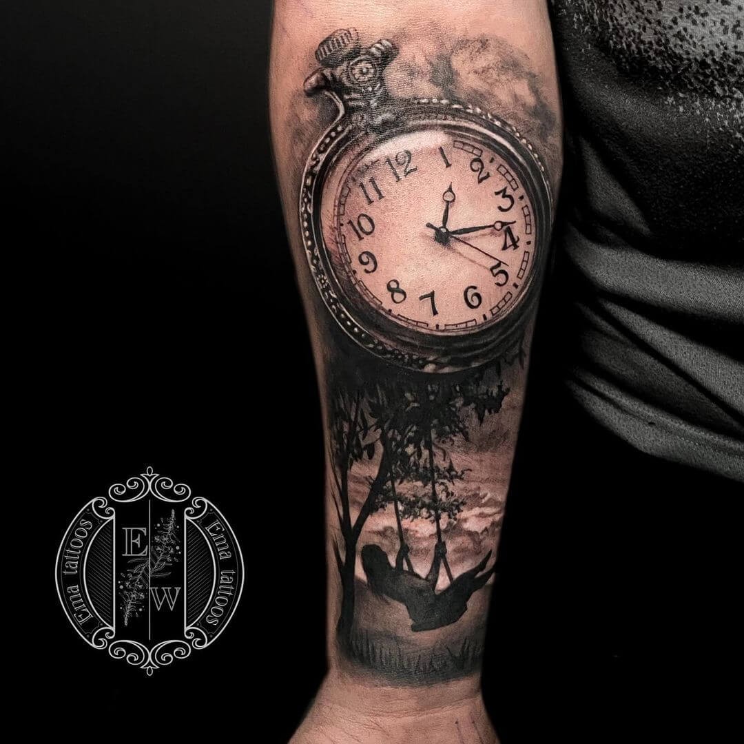 Time Silhouette Tattoo