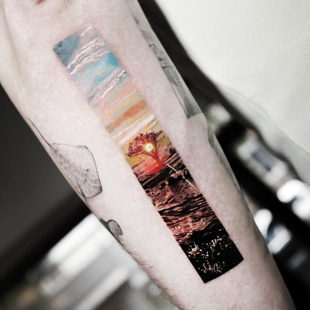 Sunrise Tattoo In A Frame